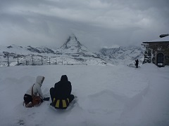 Blick vom Goernergrat aufs Matterhorn